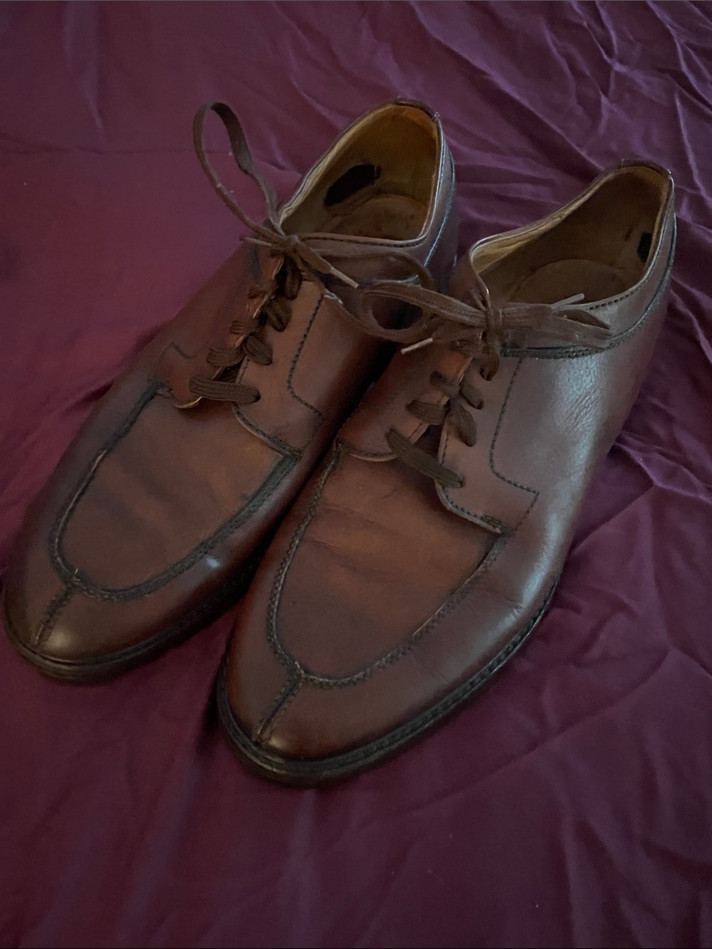 Ralph Lauren Country Brown Leather Lace-Up Oxford Shoes vintage 1980-1990s line